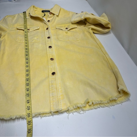 RETROFETE Yellow washed Denim Button-Up Shirt SIZE M NWT - Picture 3 of 10